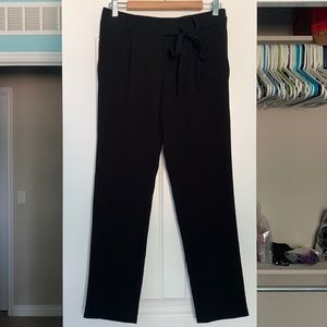 Ann Taylor Loft crepe tie waist dress pants black 0